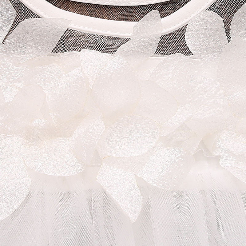 Rochie din tulle cu aplicatii Olivia Alb