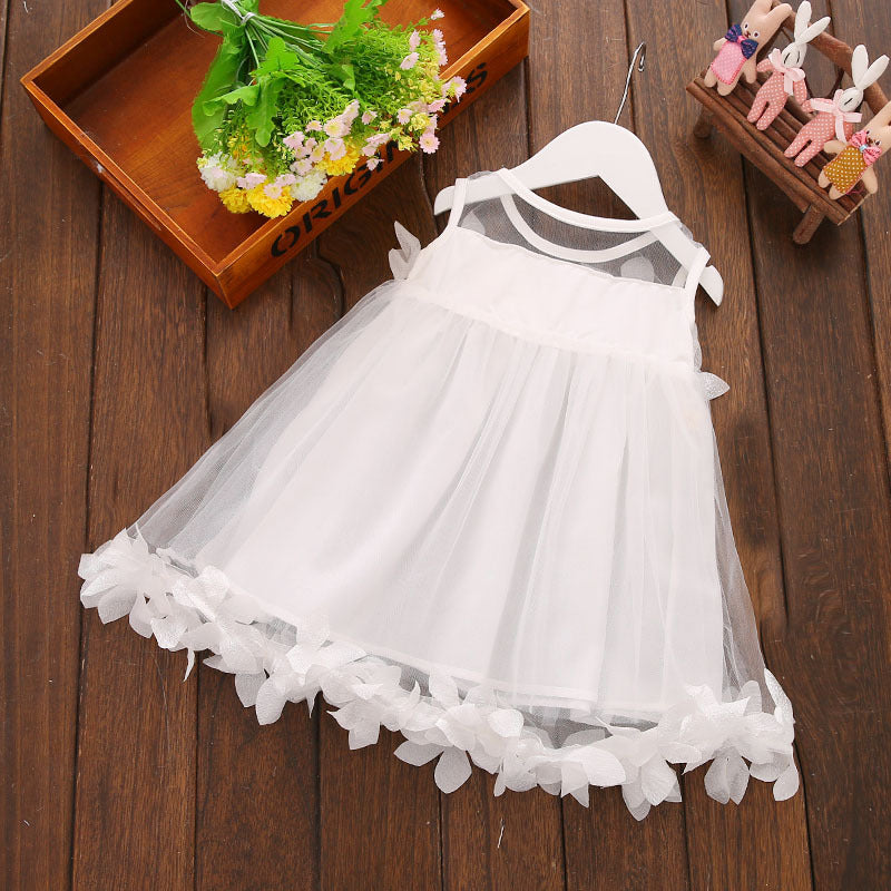 Rochie din tulle cu aplicatii Olivia Alb