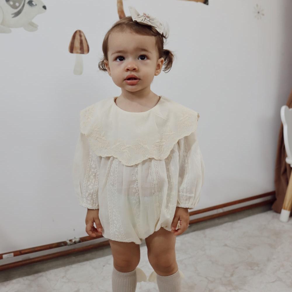 Drina részletes body  krémszínű