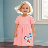 Merta részletekkel díszített ruha Rózsaszín