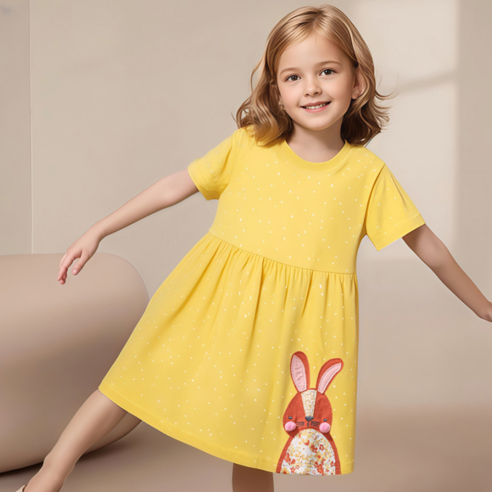 Danara részletekkel díszített sárga ruha