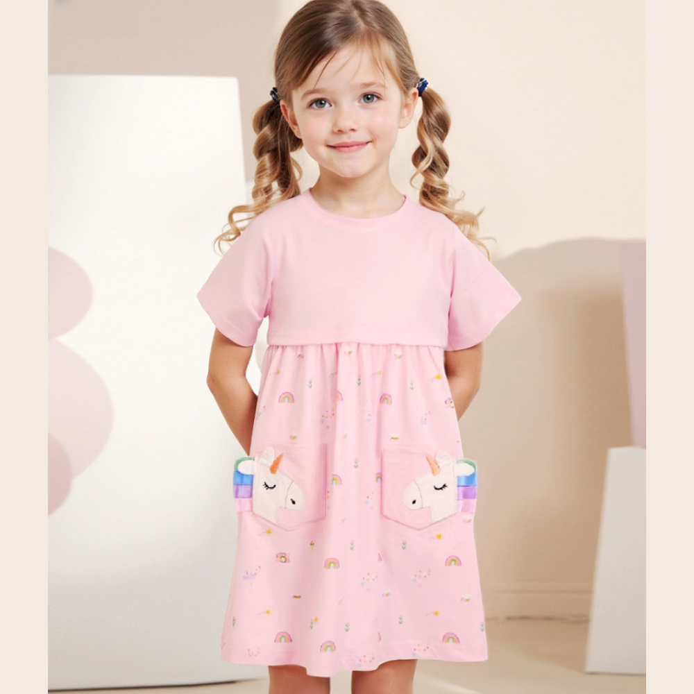 Toya részletekkel díszített ruha Rózsaszín