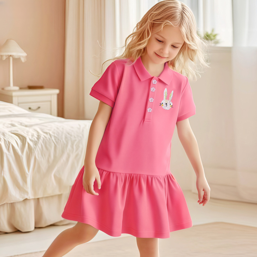 Frida részletekkel díszített ruha Rózsaszín