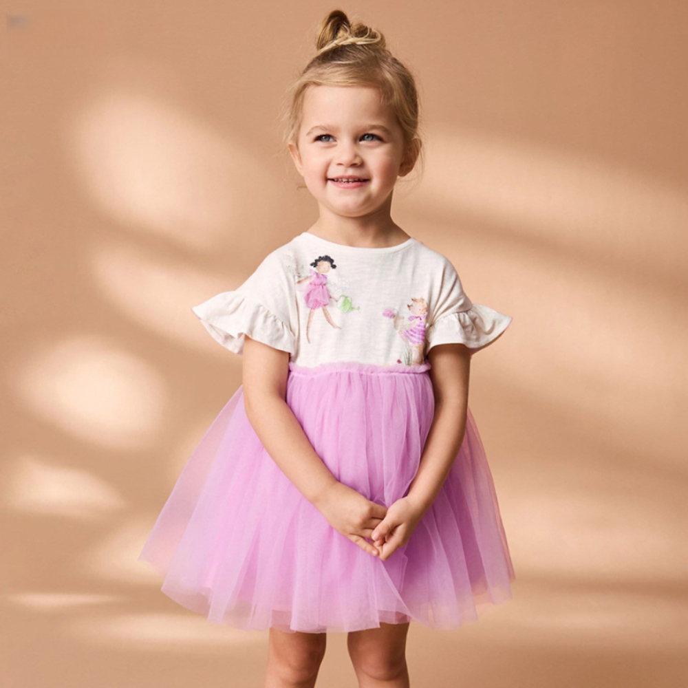 Shalee részletekkel díszített lila ruha