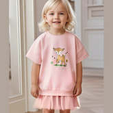 Bisia részletekkel díszített ruha Rózsaszín