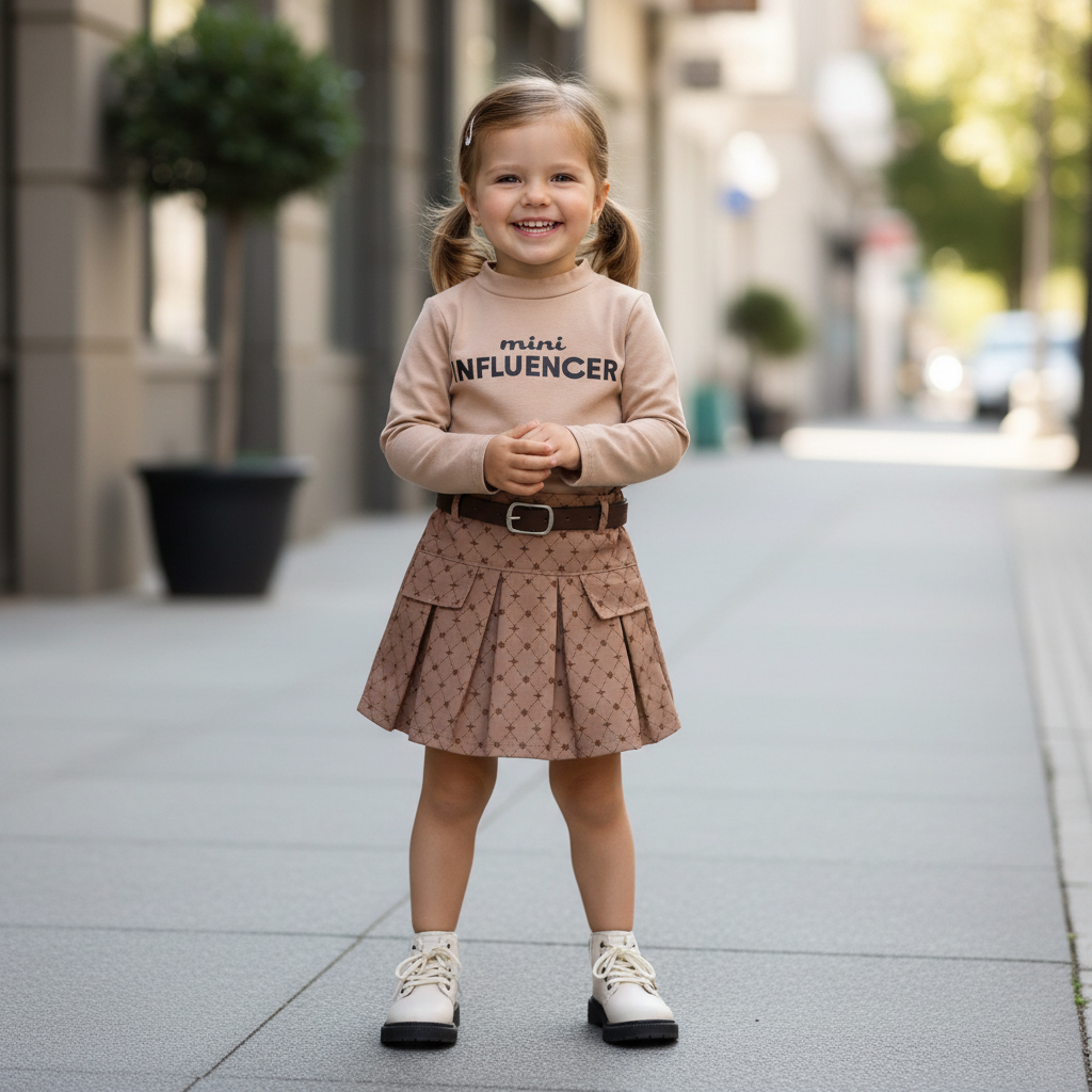 Kétrészes szett Mini Influencer Barna