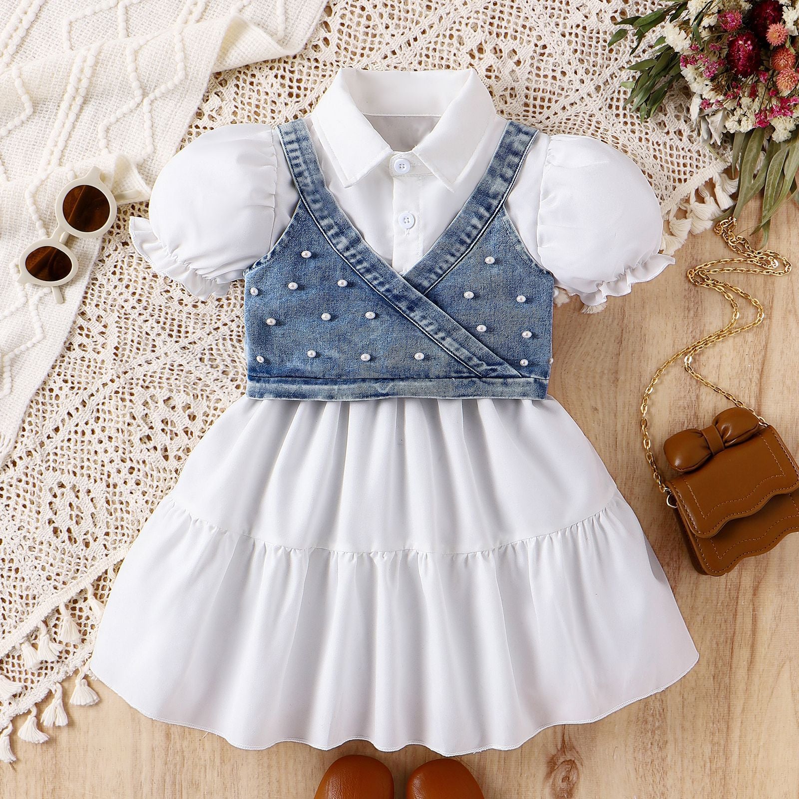 Rochie tip camasa cu vesta Mindya