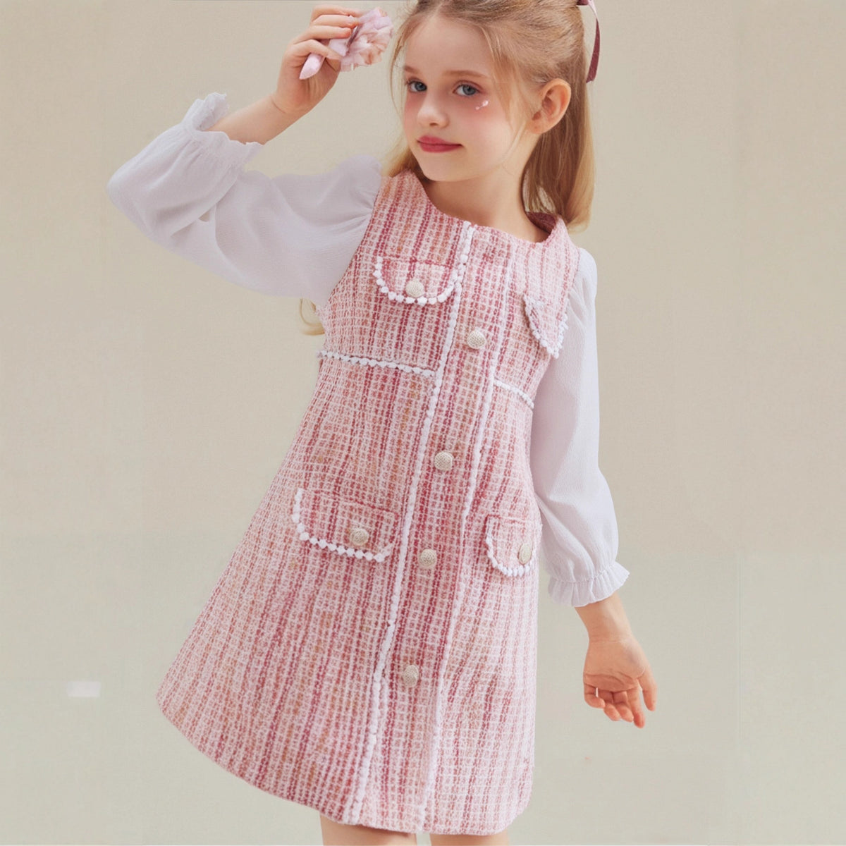 Rochie cu detalii Yulima Roz