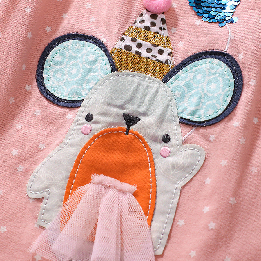 Merta részletekkel díszített ruha Rózsaszín