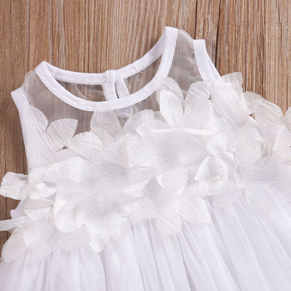 Rochie din tulle cu aplicatii Olivia Alb