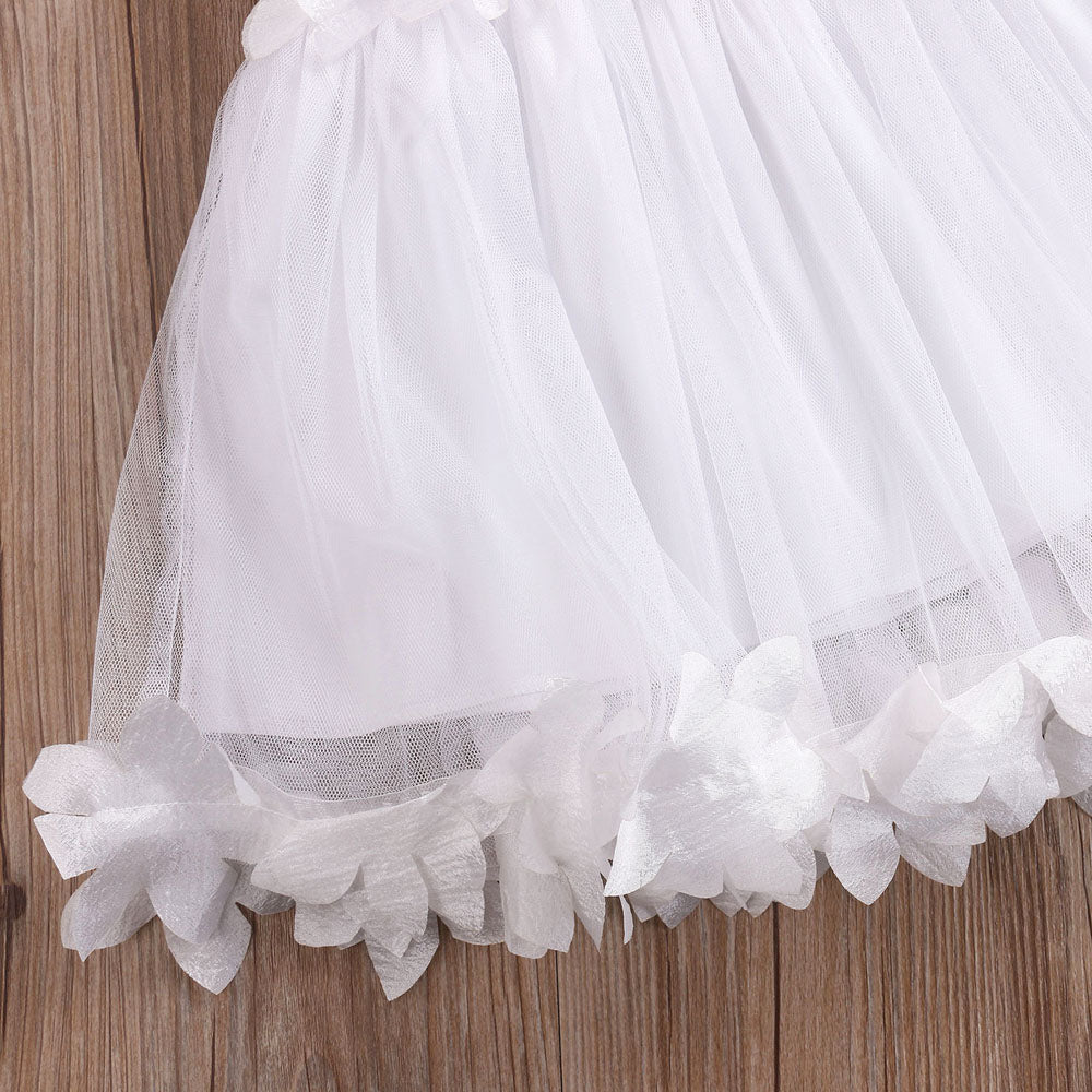 Rochie din tulle cu aplicatii Olivia Alb