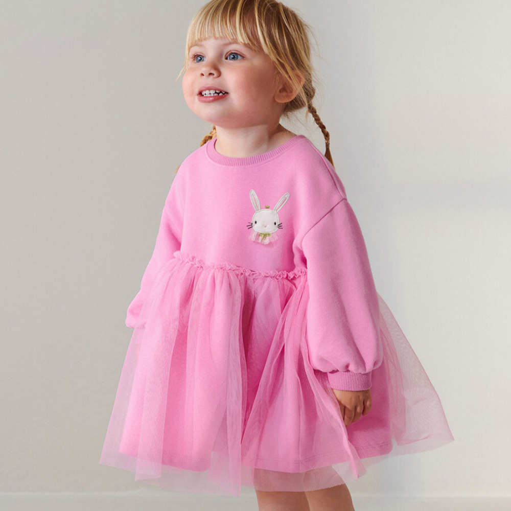 Binira részletekkel díszített ruha Rózsaszín