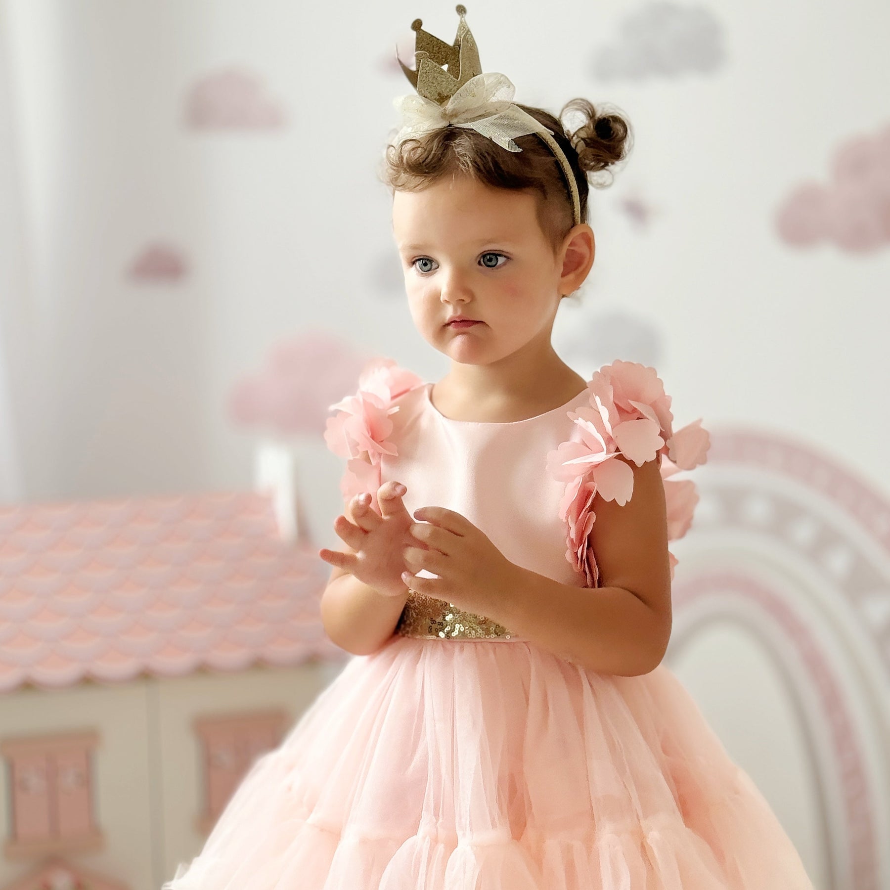 Rochie cu details Perusa Roz