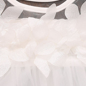 Rochie din tulle cu aplicatii Olivia Alb