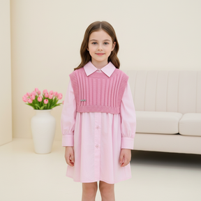 Rochie cu vesta Zinaia Roz