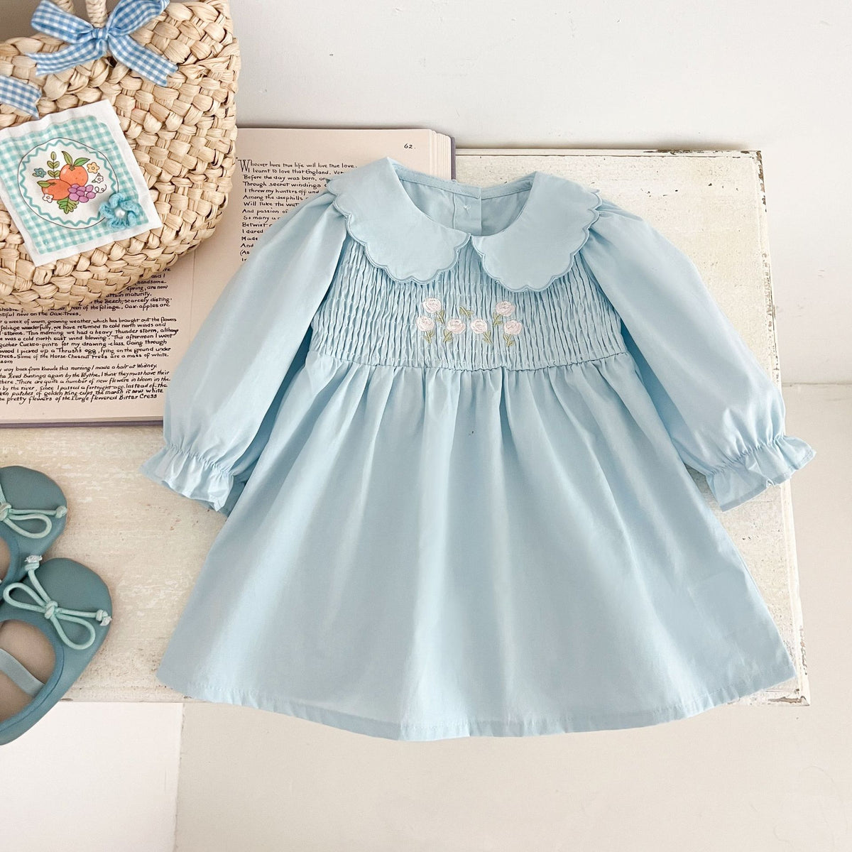 Rochie cu detalii Herat Albastru