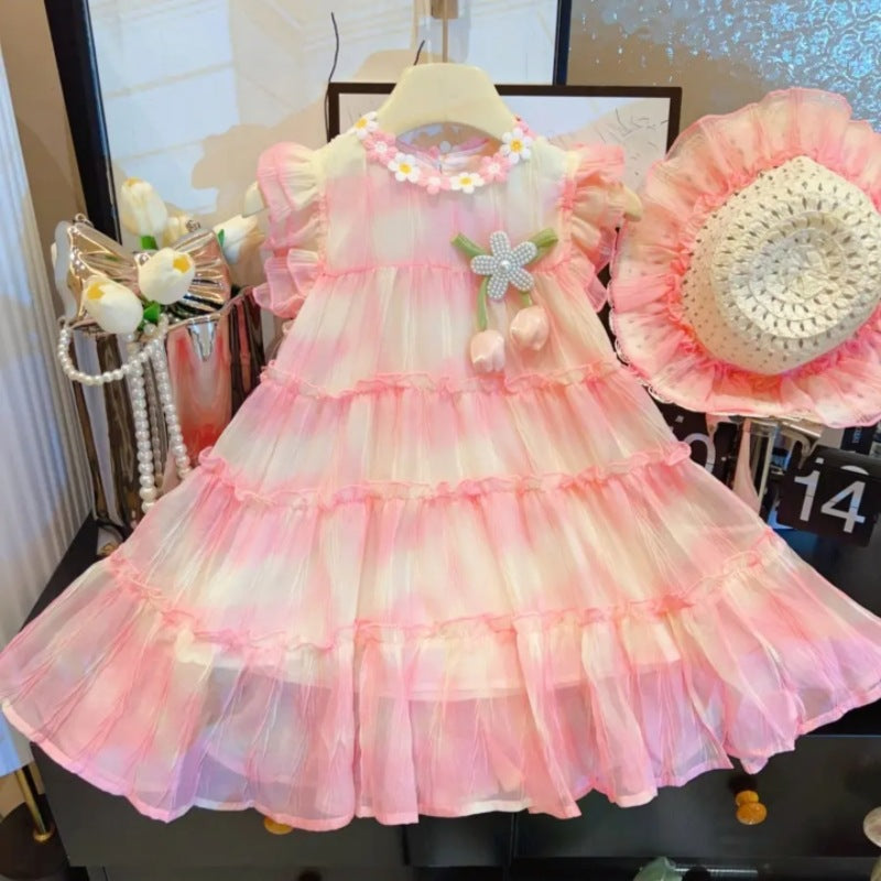 Rochie cu palarie Dinara Roz