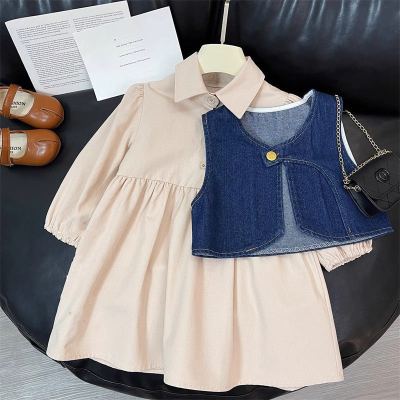 Rochie cu vesta Adira Crem