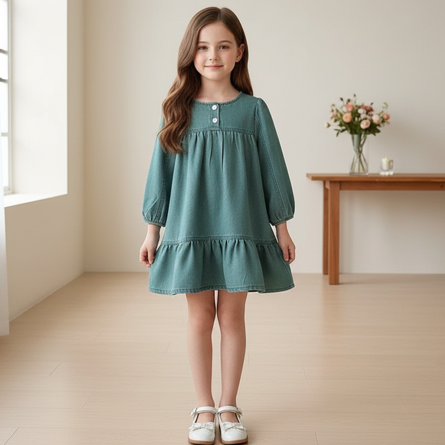 Rursa zöld részletes ruha