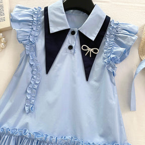 Rochie cu palarie Doreny Albastru