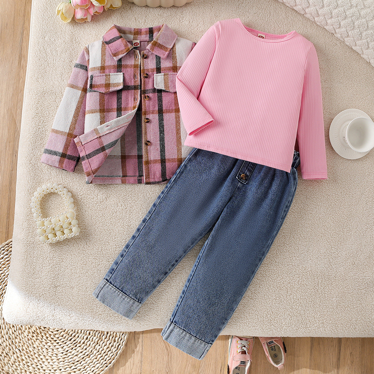 Set din trei piese Salena Roz