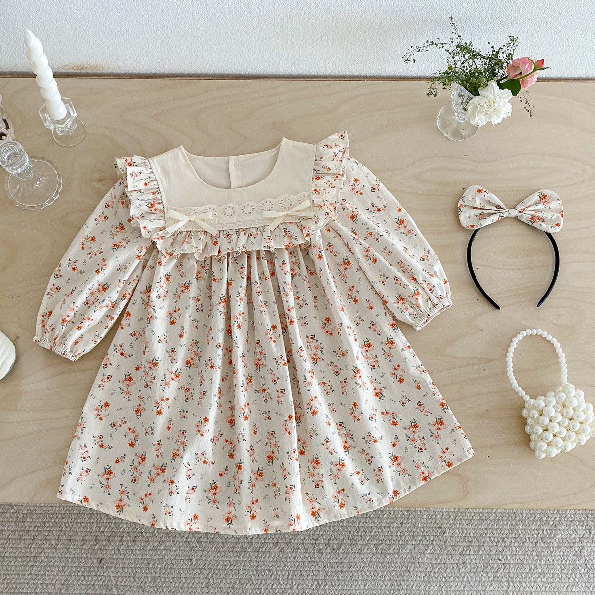 Rochie cu cordeluta Lonyra Crem