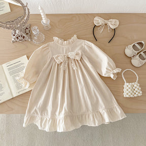 Rochie cu detalii Fanera Crem