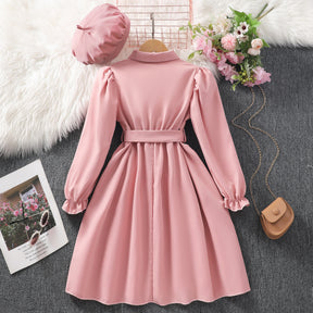 Rochie cu bereta Ylvore Roz
