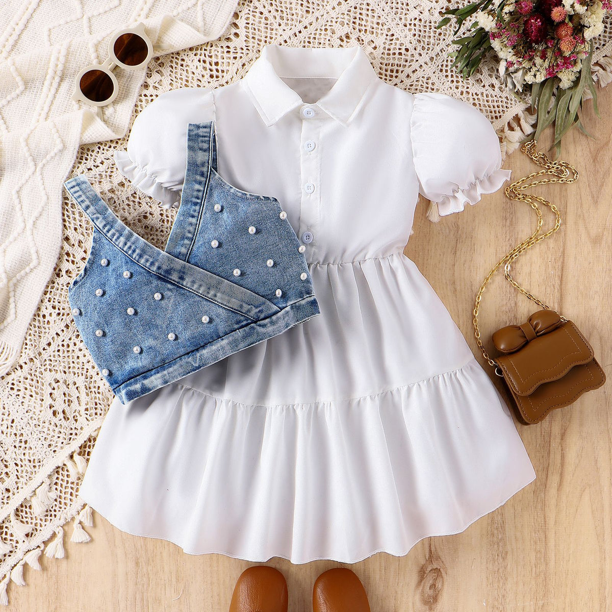 Rochie tip camasa cu vesta Mindya