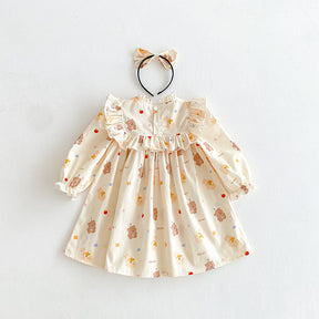 Rochie cu cordeluta Lelora Crem