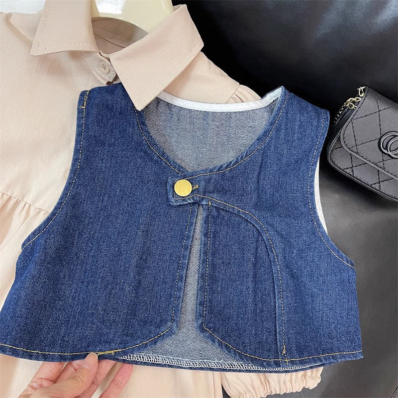 Rochie cu vesta Adira Crem
