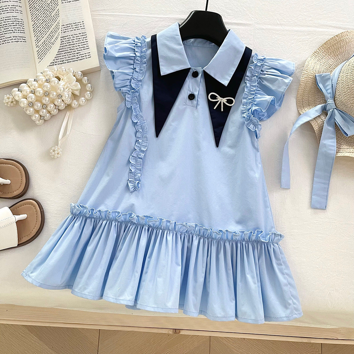 Rochie cu palarie Doreny Albastru