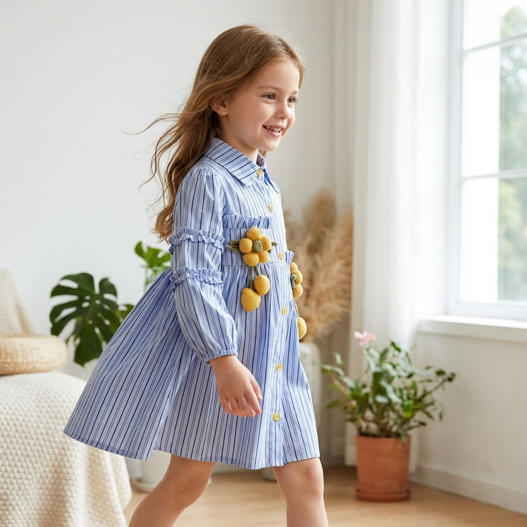 Rochie cu detalii Serty Albastru