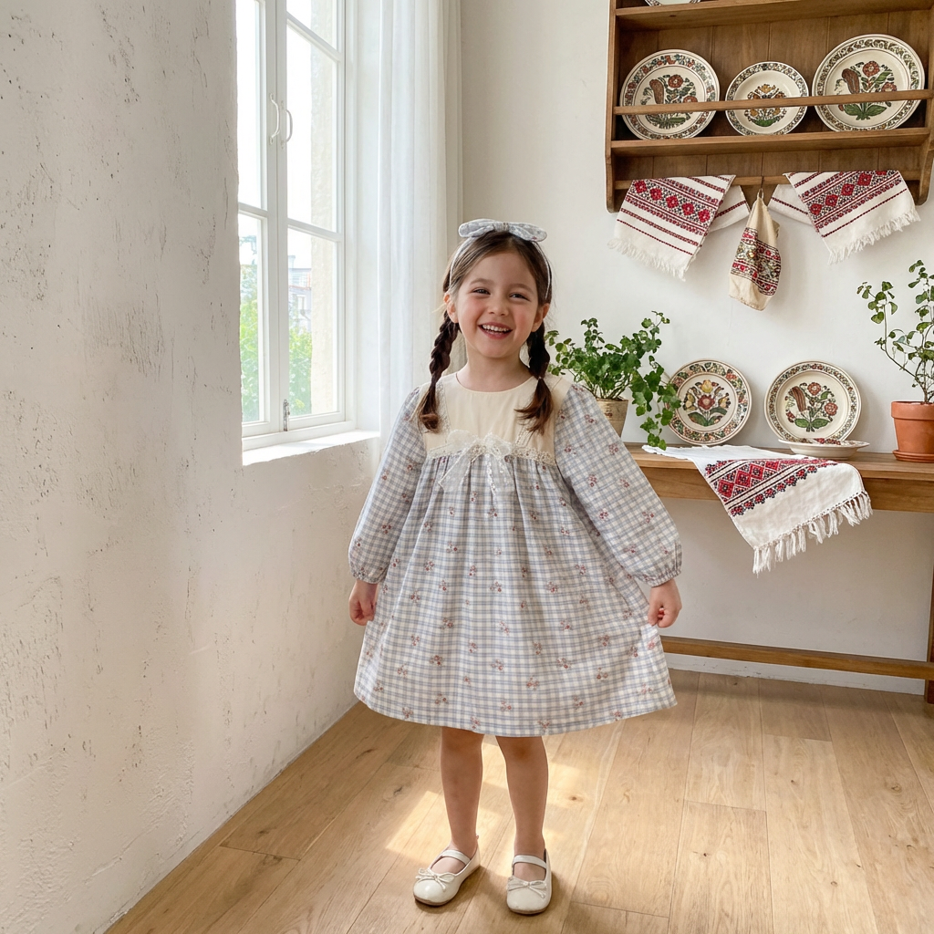 Rochie cu cordeluta Luila Albastru