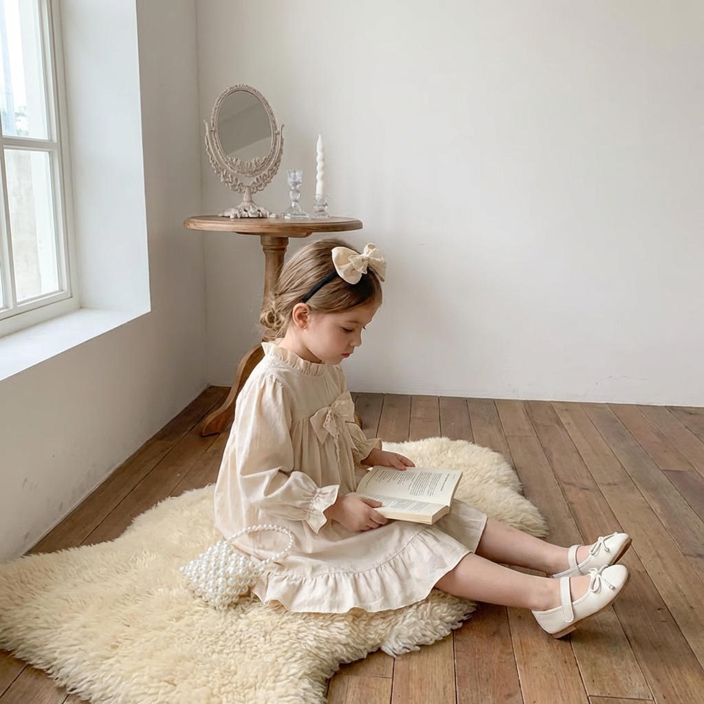 Rochie cu detalii Fanera Crem