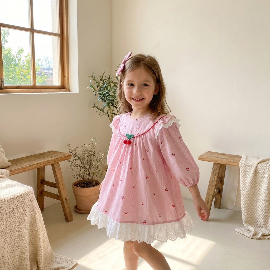 Rochie cu cordeluta Laresa Roz