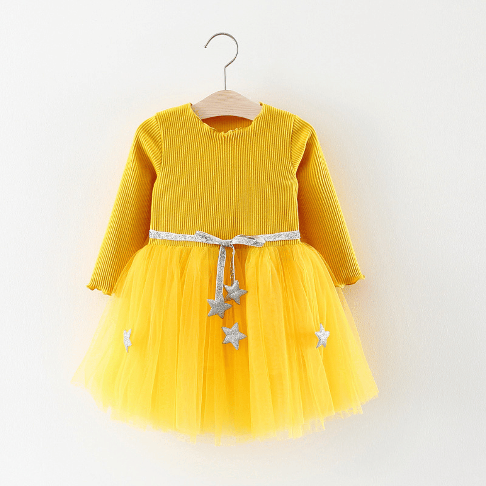 Rochie cu fusta din tüll Sparkle Galben
