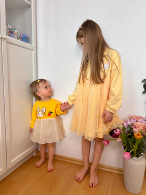 Lolyna mintás tunika Sárga